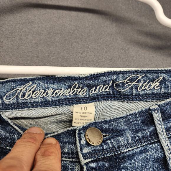 Abercrombie & Fitch Jeans Womens Size 10 Blue Low Rise Taper Stretch Casual - Picture 3 of 15